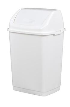 POUBELLE PLASTIQUE A COUVERCLE BASCULANT CLAP  35L  BLANC