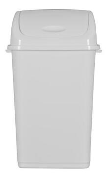 POUBELLE PLASTIQUE A COUVERCLE BASCULANT CLAP  50L  BLANC