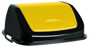 COUVERCLE BASCULANT 50L CLAP JAUNE  JAUNE / NOIR