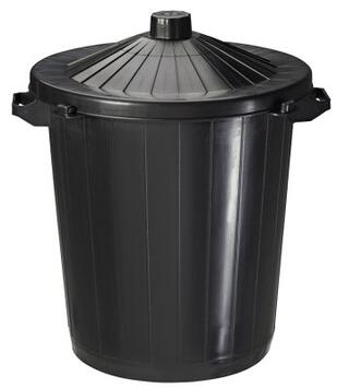 LOT DE 6 POUBELLES DE RUE A POSER REGLISSE  80L  NOIR