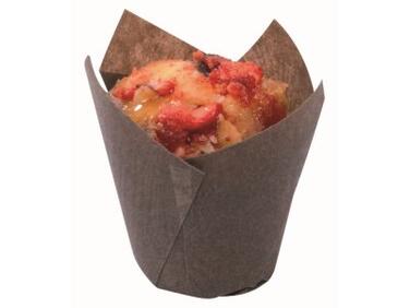 CAISSETTES DE CUISSON TULICUP EN PAPIER INGRAISSABLE BRUN Ø 35 H60 MM X300