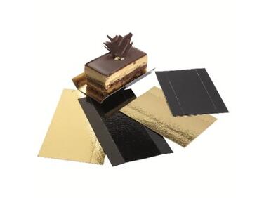 FONDS PART GÂTEAU CARTON DESSUS OR DESSOUS NOIR BORDS PLIABLES  130X45X15MM X200