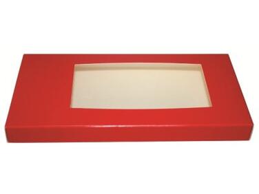 SACHETS TABLETTE NEUTRES CARTON FENÊTRE 80X160MM COULEUR ROUGE X50