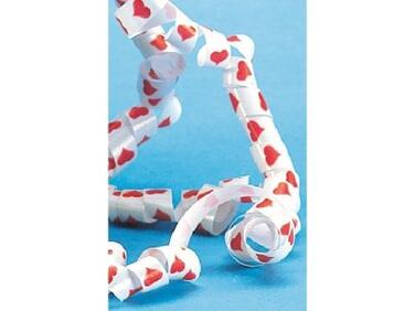 BOBINE 250M DE BOLDUC BLANC DÉCORS COEURS ROUGES 10 MM