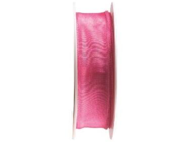 BOBINE 25M DE RUBAN LAITONNÉ UNI 25 MM, ROSE