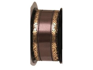 RUBANS CHARLOTTE 23 M À DENTELLE LARGEUR 50 MM MARRON
