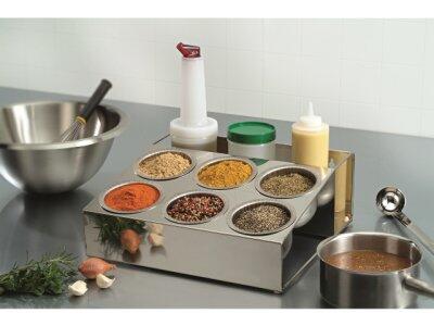 BOÎTE ROULEAU MATFER INOX AVEC 6 BOLS POUR ASSAISONNEMENTS
