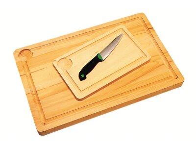 PLANCHE EN HÊTRE MATFER 350X210X20MM AVEC GORGE POUR DÉCOUPE