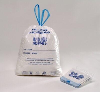 SAC A LINGE 30L BD 24µ 510X600MM LIEN COULISSANT BLC C/25X20