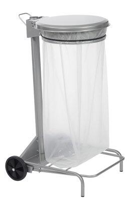 SUPPORT SAC À PÉDALE 110L COLLECROULE GRIS MÉTAL ROSSIGNOL HACCP