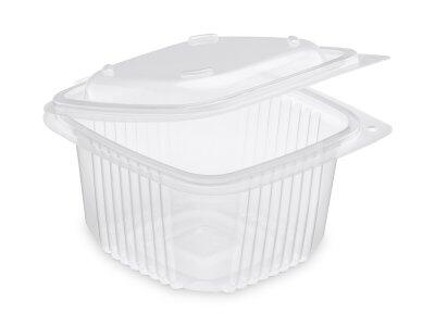 BOITE PP A COUVERCLE CHARNIERE 375CC TRANSLUCIDE C/18X50