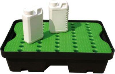 BAC DE RETENTION 35L AVEC CAILLEBOTIS 600X400X155MM