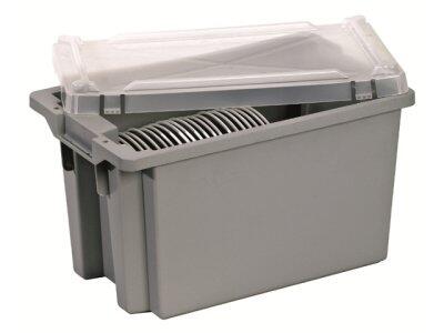 BAC ALIMENTAIRE RECTANGULAIRE GRIS AVEC COUVERCLE MATFER