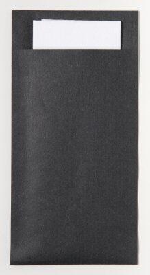 POCHETTE COUVERT EBENE + SERV CELI-OUATE 39X39 BLANC C/4X60