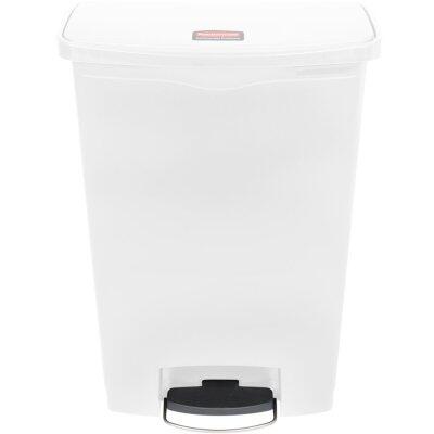 COLLECTEUR SLIM STEP-ON 90L PEDALE MODELE LARGE RESINE BLANC
