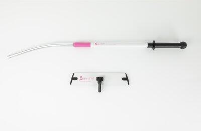 MANCHE TÉLESCOPIQUE SLOOPY ROSE AVEC SUPPORT VELCRO 40 CM