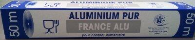 PAPIER ALU ROULEAU 10µ 200M CONTACT ALIM. EN BOÎTE DISTRIB.