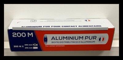 ALUMINIUM ROULEAU 200X0,29M 11µ BOITE DISTRIBUTRICE