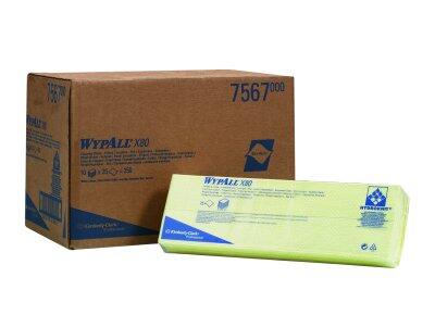 CHIFFONS DE NETTOYAGE JAUNE WYPALL X80 25X35CM, LOT DE 25