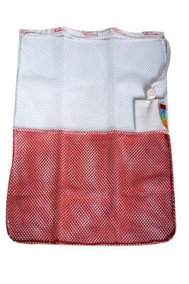 FILET DE LAVAGE 50X70CM  LANGUETTE BLANC/ROUGE - 2