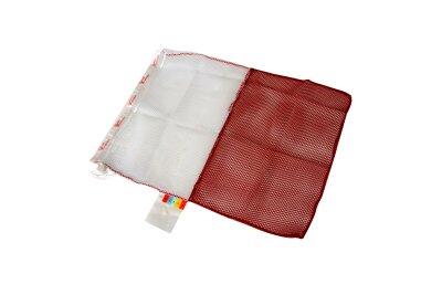 FILET DE LAVAGE 60X80CM LANGUETTE BLANC/ROUGE - 2