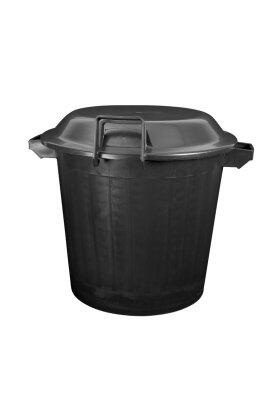 POUBELLE IMMEUBLE 80L AVEC COUVERCLE ECOLINE MODELE BAS NOIR - 2