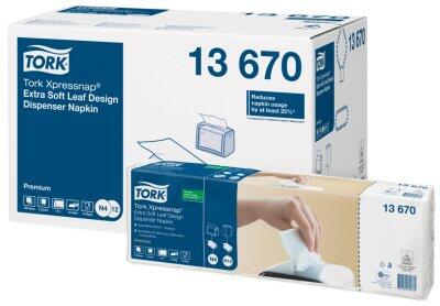 SERVIETTES XPRESSNAP TORK N4 21.3X33CM 2 PLIS NOIR DÉCOR FEUILLE C/8X500