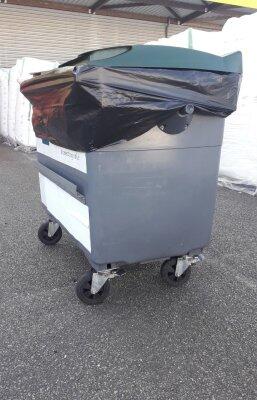 HOUSSE CONTAINER 750L PEBD 60µ 1930X1600MM NOIR C/5X5