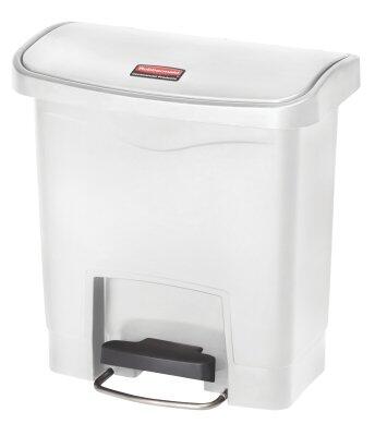 COLLECTEUR SLIM STEP-ON 15L PEDALE MODELE LARGE RESINE BLANC
