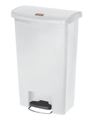 COLLECTEUR SLIM STEP-ON 50L PEDALE MODELE LARGE RESINE BLANC