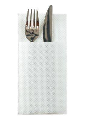 POCHETTE COUVERT EN SERVIETTE CELISOFT 40X40CM BLANC C/10X50