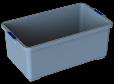 SEAU RECTANGULAIRE 18L GRIS AVEC ANSE BLEUE POUR CHARIOT KUBI PRO