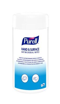 LINGETTES DESINFECTANTES MAINS ET SURFACES PURELL BOITE X100