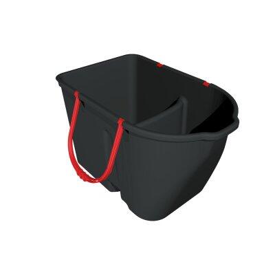 DOUBLE SEAU 15L+10L NOIR, ANSE ROUGE - TECHLINE