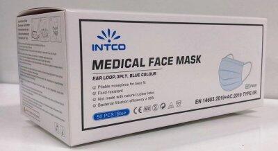 MASQUE MEDICAL HAUTE FILTRATION BLEU TYPE IIR 3 PLIS BTEX50