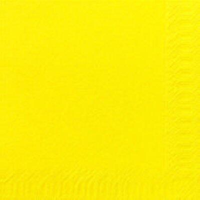 SERVIETTES OUATE 33X33, 2 PLIS, JAUNE - PACK DE 16X125