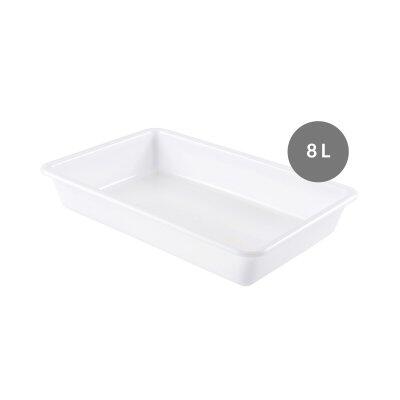 BAC PLASTIQUE PLAT 8L 485X335X75MM BLANC