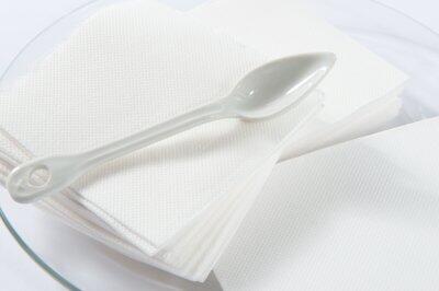 SERV 38X38 CELI-OUATE PLIAGE 8 LUNCH BLANC C/18X50