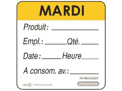 ETIQUETTES JAUNE MARDI MATFER - 500 PCS - TRAÇABILITÉ