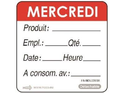 ÉTIQUETTE ROUGE MERCREDI MATFER - ROULEAU DE 500