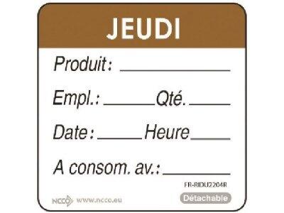 ÉTIQUETTE MARRON JEUDI MATFER - ROULEAU DE 500