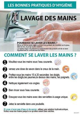 AFFICHE MATFER LAVAGE DES MAINS EN POLYSTYRÈNE 21X30CM