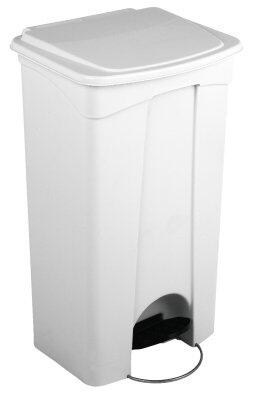 CONTAINER A PEDALE 2 ROUES 90L TECHLINE BLC COUVERCLE BLANC - 2