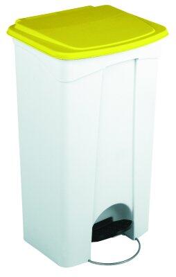 CONTAINER A PEDALE 2 ROUES 90L TECHLINE BLC COUVERCLE JAUNE