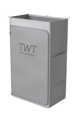 SAC PVC 120L GRIS AVEC CHARNIÈRE CENTRALE, LOGO TWT