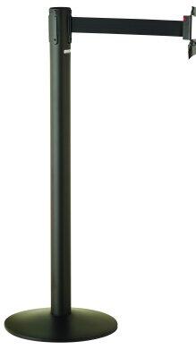 LOT DE 2 BARRIÈRES DE DÉLIMITATION PACEO SUR SOCLE NOIR - SANGLE RÉTRACTABLE 3M