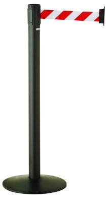 BARRIÈRES SUR SOCLE AVEC SANGLE RÉTRACTABLE 3M GRIS - LOT DE 2