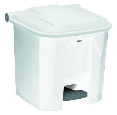 POUBELLE À PÉDALE UTILE 30L EN POLYPROPYLÈNE BLANC