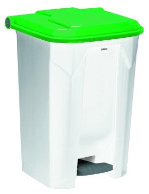 POUBELLE À PÉDALE UTILO 80L BLANC/VERT - POLYPROPYLÈNE