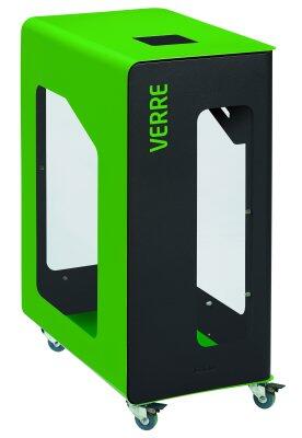 BORNE DE TRI SÉLECTIF 90L SUPSAC VIGI ACIER ROUGE AVEC SERRURE